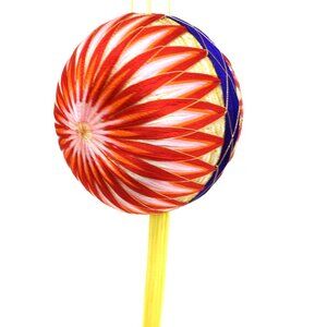 Temari Ball Japanese Folk Thread Art Chrysanthemum Pattern 5" by Goten Hanamari